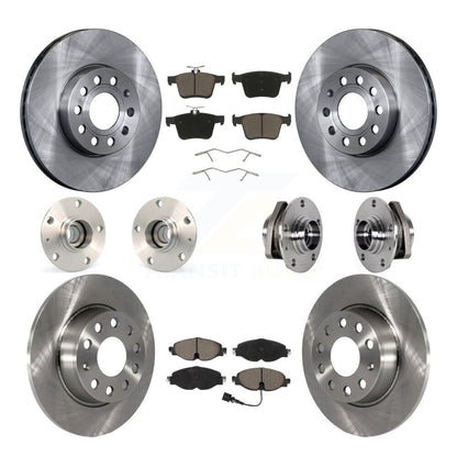 Hub Bearing Disc Brake Rotor And Pad Front Rear Kit (10Pc) For 2016 Audi A3 2.0L
