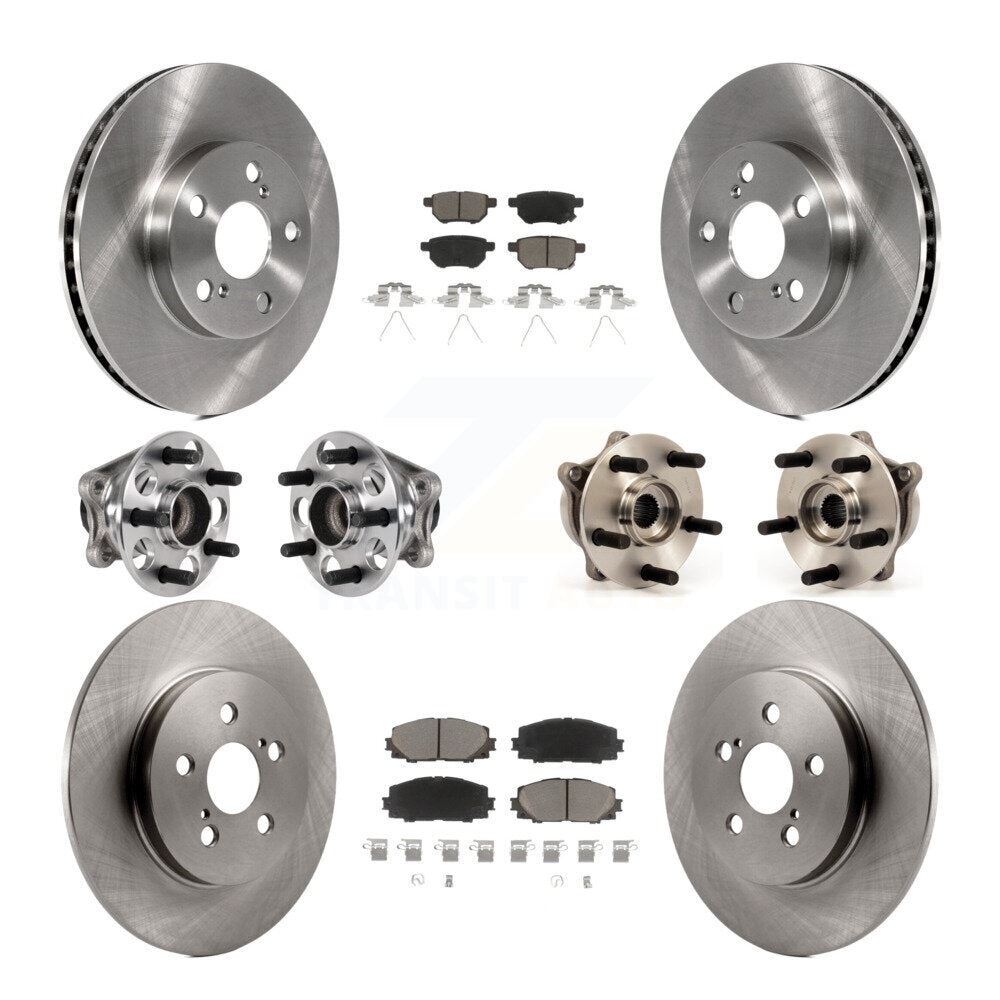 Hub Bearings Disc Brake Rotors And Pads Front Rear Kit (10Pc) For Lexus CT200h