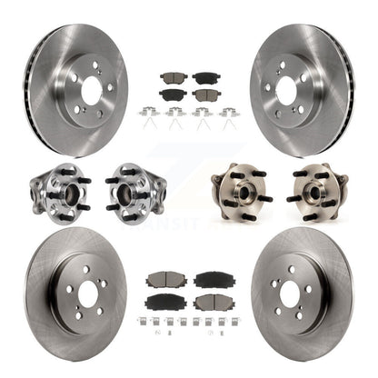 Hub Bearings Disc Brake Rotors And Pads Front Rear Kit (10Pc) For Lexus CT200h