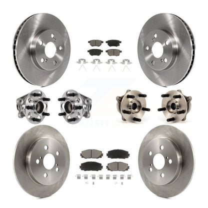 Hub Bearings Disc Brake Rotors And Pads Front Rear Kit (10Pc) For Lexus CT200h