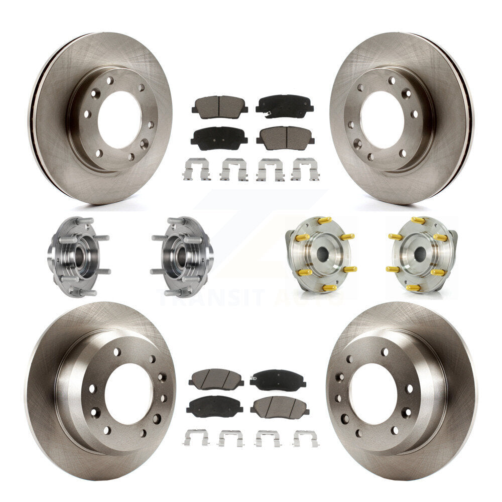 Hub Bearing Disc Brake Rotor & Pads Front Rear Kit (10Pc) For Kia Sedona Hyundai