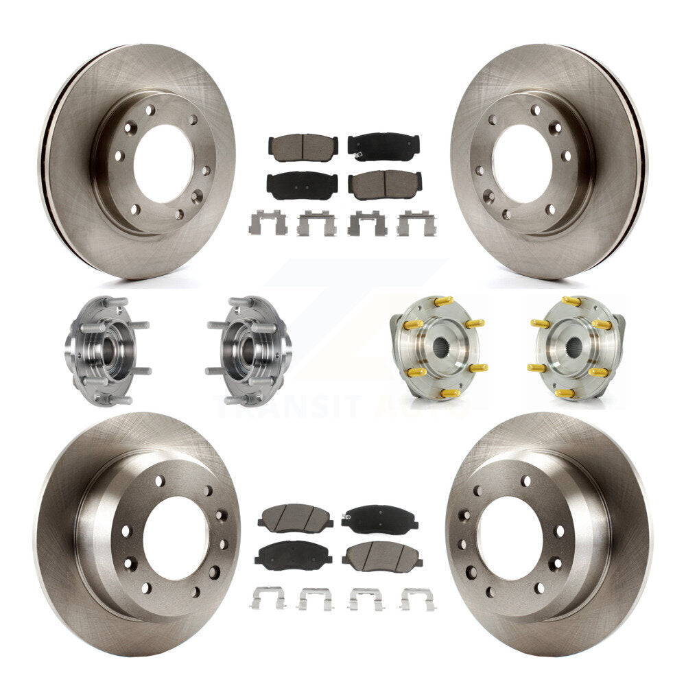 Hub Bearing Disc Brake Rotor Pad Front Rear Kit (10Pc) For Hyundai Entourage Kia