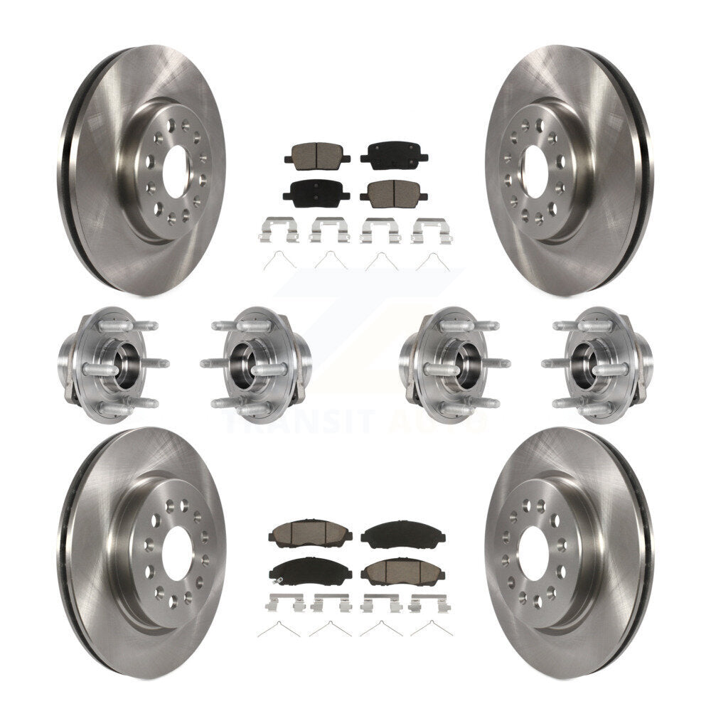 Hub Bearing Brake Rotor And Pad Front Rear Kit (10Pc) For Chevrolet Traverse GMC