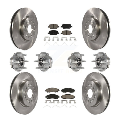 Hub Bearing Brake Rotor And Pad Front Rear Kit (10Pc) For Chevrolet Traverse GMC