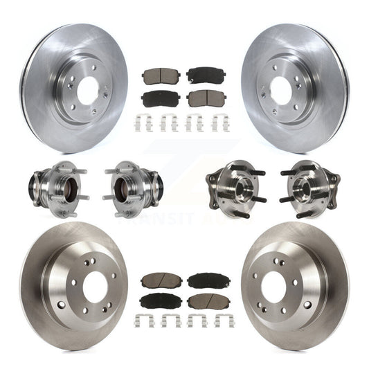 Hub Bearing Disc Brake Rotor Pads Front Rear Kit (10Pc) For 2015-2021 Kia Sedona