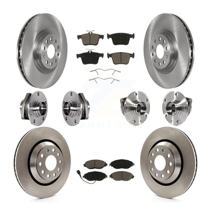 Hub Bearing Brake Rotor Pads Front Rear Kit (10Pc) For Volkswagen Golf R Audi S3