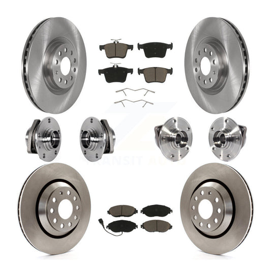 Hub Bearing Brake Rotor Pads Front Rear Kit (10Pc) For Volkswagen Golf R Audi S3