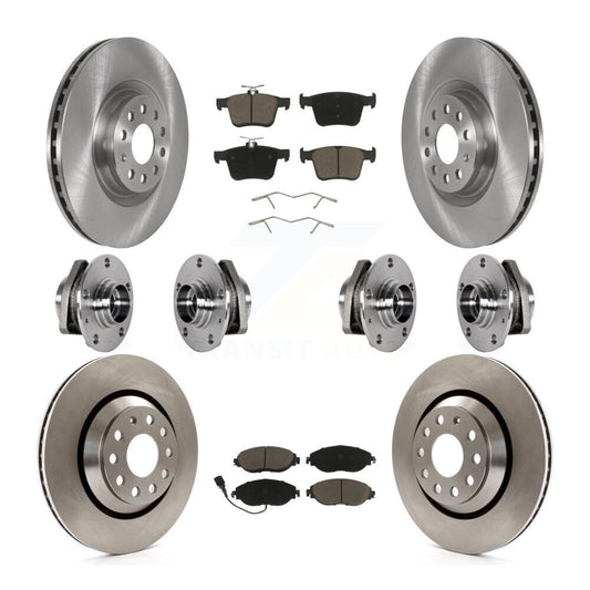 Hub Bearing Disc Brake Rotors And Ceramic Pads Front Rear Kit (10Pc) For Audi S3