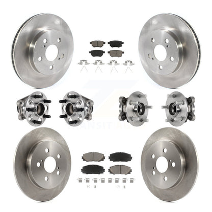 Hub Bearing Disc Brake Rotor & Pads Front Rear Kit (10Pc) For Toyota Prius Prime