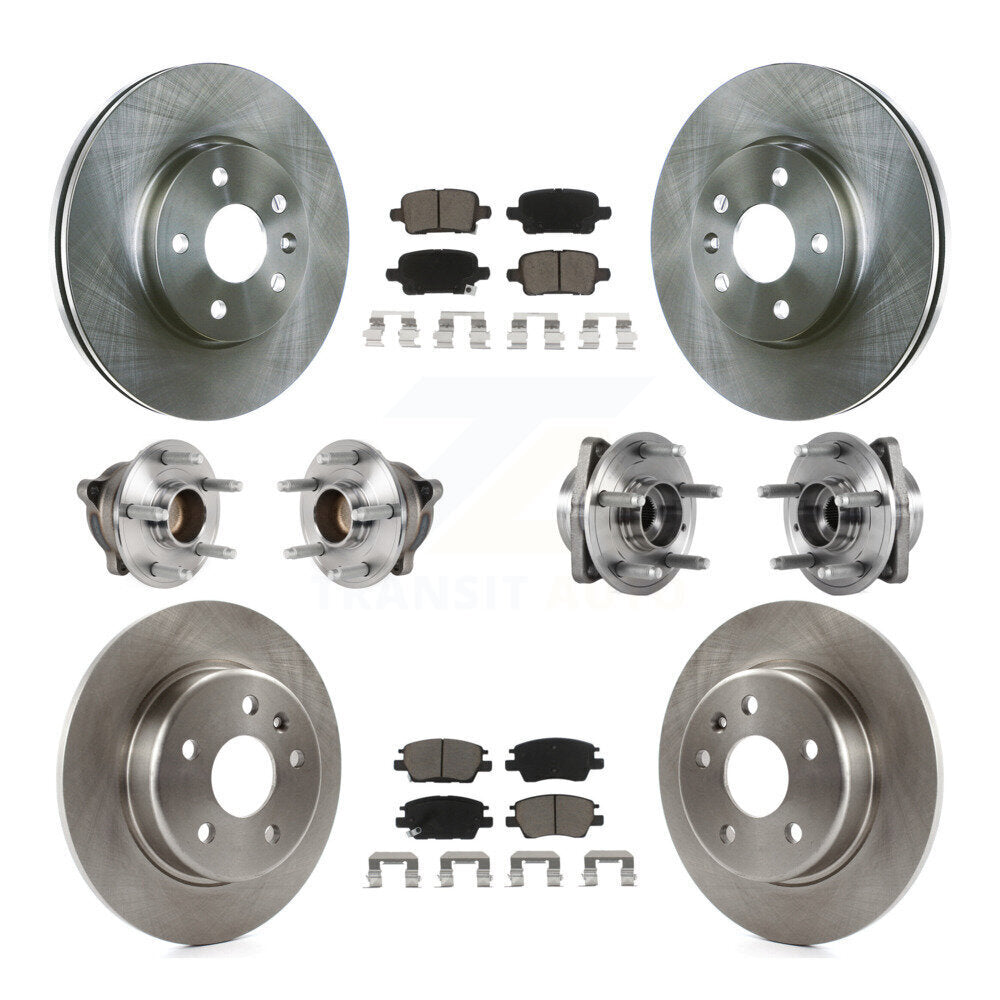 Hub Bearing Brake Rotor Pads Front Rear Kit (10Pc) For Chevrolet Cruze Volt Bolt
