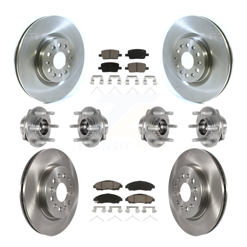 Hub Bearing Brake Rotor Pad Front Rear Kit (10Pc) For Cadillac XT5 Buick Enclave