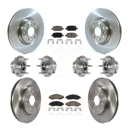 Hub Bearing Brake Rotor Pad Front Rear Kit (10Pc) For Cadillac XT5 Buick Enclave