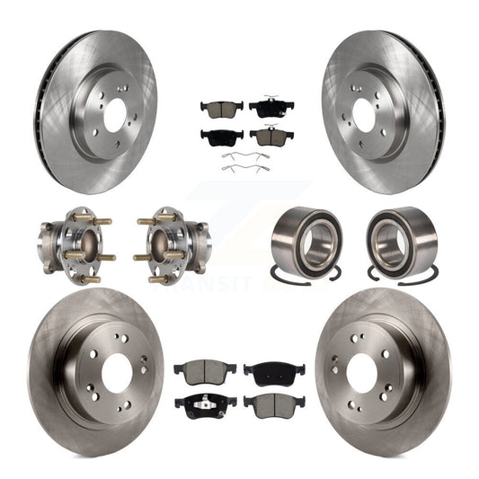 Hub Bearings Disc Brake Rotors And Pads Front Rear Kit (10Pc) For Honda Accord