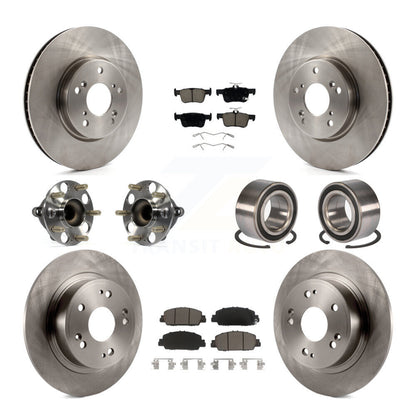 Hub Bearings Disc Brake Rotors And Pads Front Rear Kit (10Pc) For Honda Accord