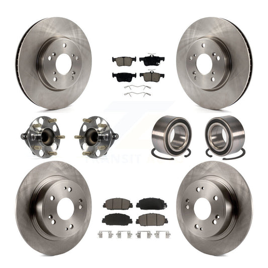 Hub Bearings Disc Brake Rotors And Pads Front Rear Kit (10Pc) For Honda Accord