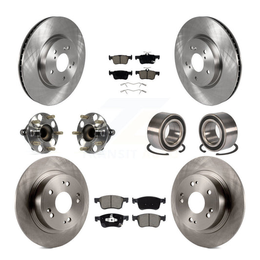 Hub Bearings Disc Brake Rotors And Pads Front Rear Kit (10Pc) For Honda Accord