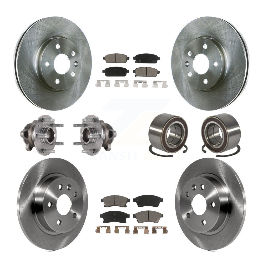Hub Bearing Brake Rotor Pads Front Rear Kit (10Pc) For 2016-2017 Chevrolet Sonic