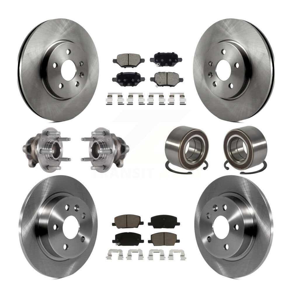 Hub Bearing Brake Rotor Pad Front Rear Kit (10Pc) For Buick Encore Chevrolet FWD