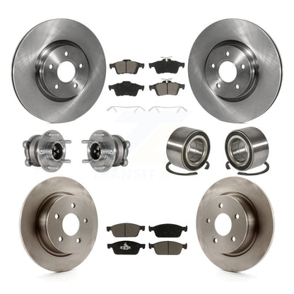 Hub Bearing Brake Rotor Pads Front Rear Kit (10Pc) For Ford Escape FWD with 2.0L