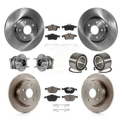 Hub Bearing Disc Brake Rotor And Pad Front Rear Kit (10Pc) For Ford Escape C-Max