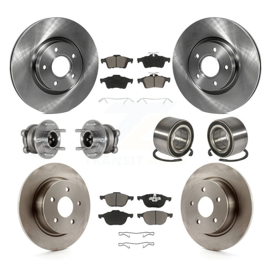 Hub Bearing Disc Brake Rotor And Pad Front Rear Kit (10Pc) For Ford Escape C-Max