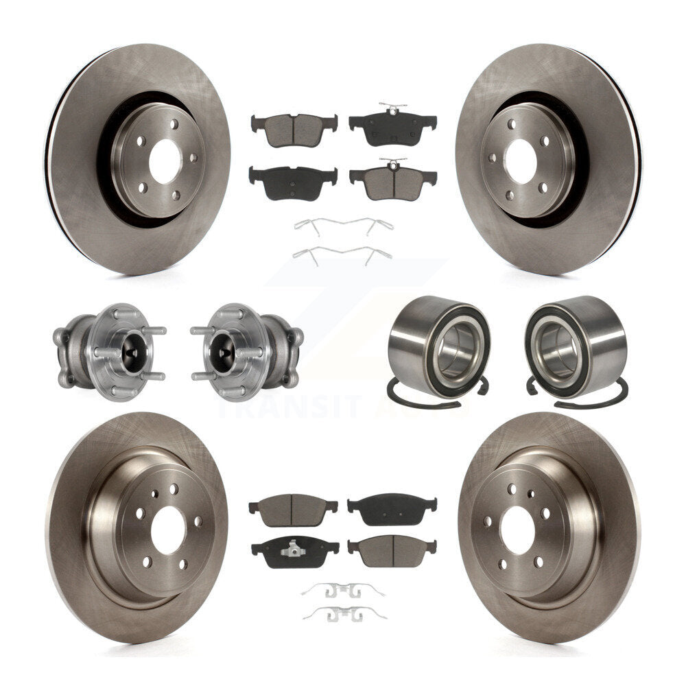 Wheel Hub Bearing Disc Brake Rotor And Pad Front Rear Kit (10Pc) For Lincoln MKC