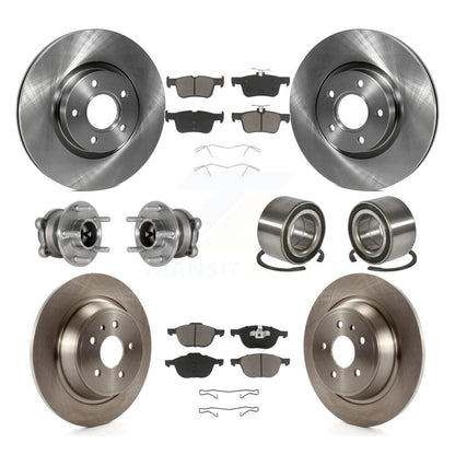 Wheel Hub Bearing Disc Brake Rotor And Pad Front Rear Kit (10Pc) For Ford Escape
