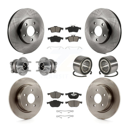 Wheel Hub Bearing Disc Brake Rotor And Pads Front Rear Kit (10Pc) For Ford C-Max