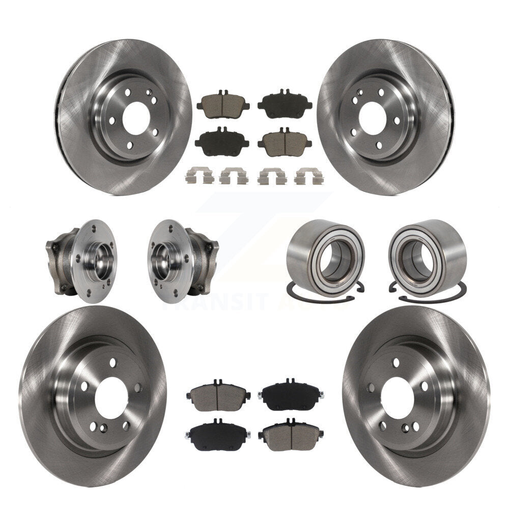 Hub Bearing Brake Rotor & Pad Front Rear Kit (10Pc) For Mercedes-Benz GLA250 AWD