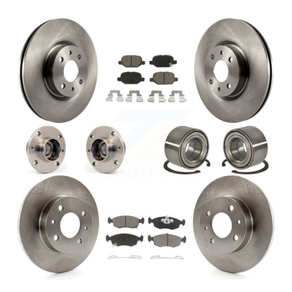 Hub Bearing Disc Brake Rotor And Ceramic Pads Front Rear Kit (10Pc) For Fiat 500
