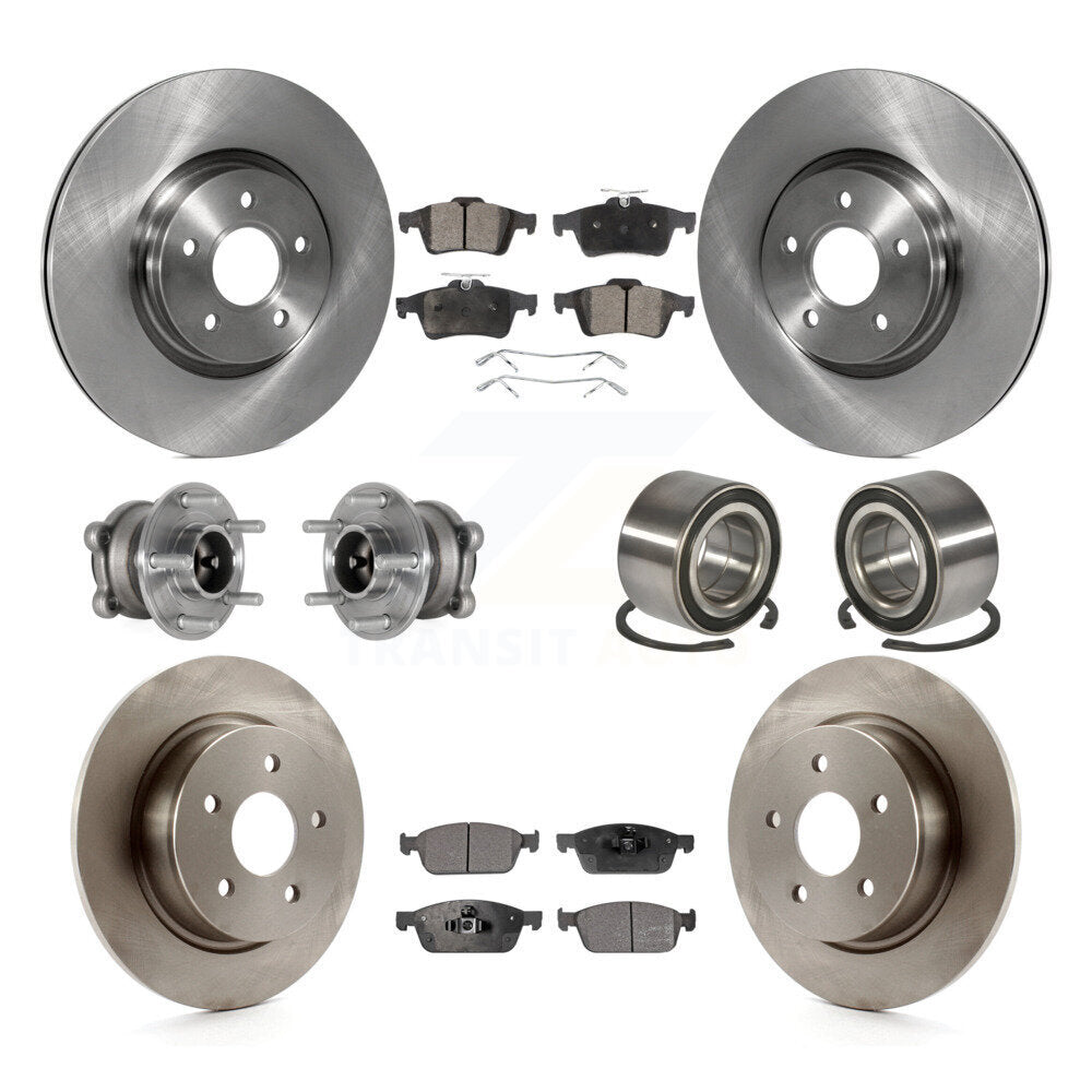 Hub Bearing Brake Rotor Pads Front Rear Kit (10Pc) For Ford Escape FWD with 2.0L