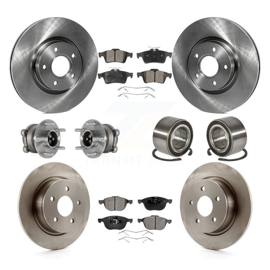 Hub Bearing Disc Brake Rotor And Pad Front Rear Kit (10Pc) For Ford Escape C-Max