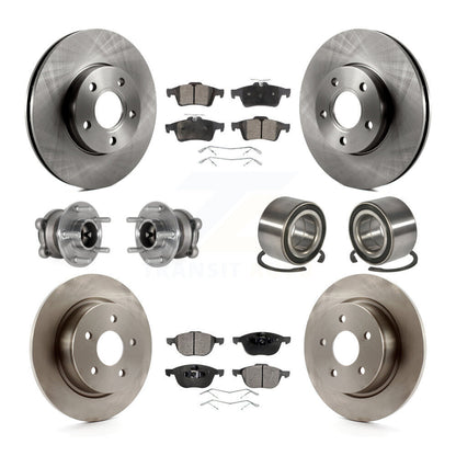 Wheel Hub Bearing Disc Brake Rotor And Pads Front Rear Kit (10Pc) For Ford C-Max