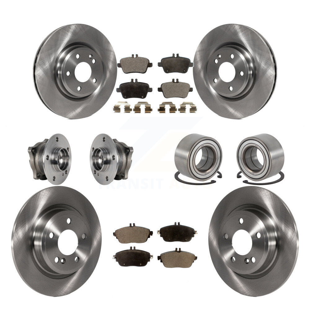 Hub Bearing Brake Rotor & Pad Front Rear Kit (10Pc) For Mercedes-Benz GLA250 AWD