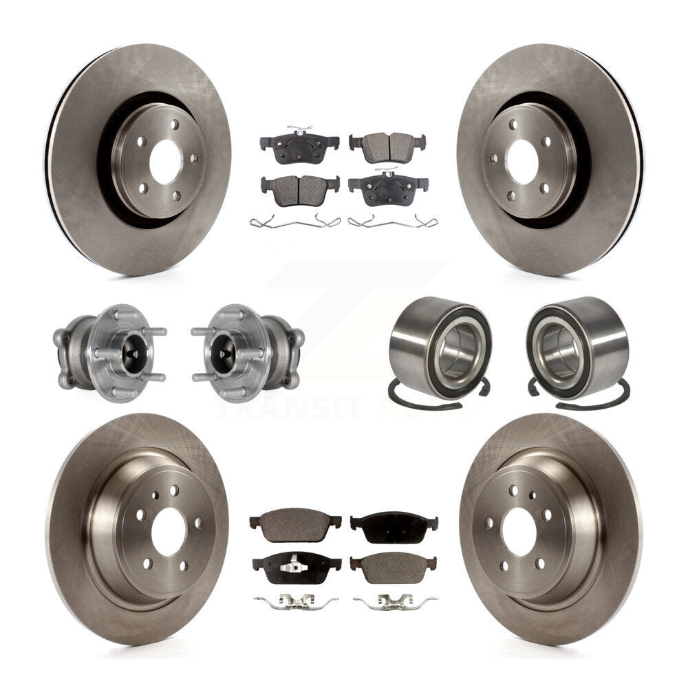 Wheel Hub Bearing Disc Brake Rotor And Pad Front Rear Kit (10Pc) For Lincoln MKC