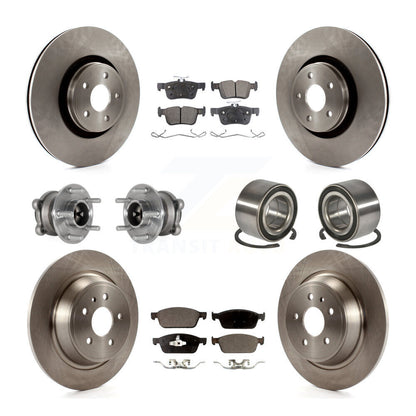 Wheel Hub Bearing Disc Brake Rotor And Pad Front Rear Kit (10Pc) For Lincoln MKC