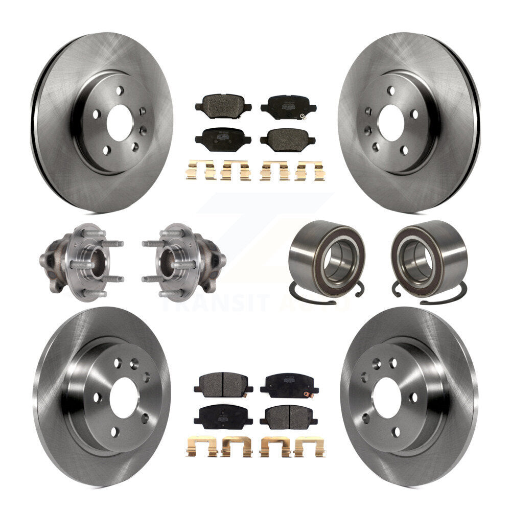 Hub Bearing Brake Rotor Pad Front Rear Kit (10Pc) For Buick Encore Chevrolet FWD