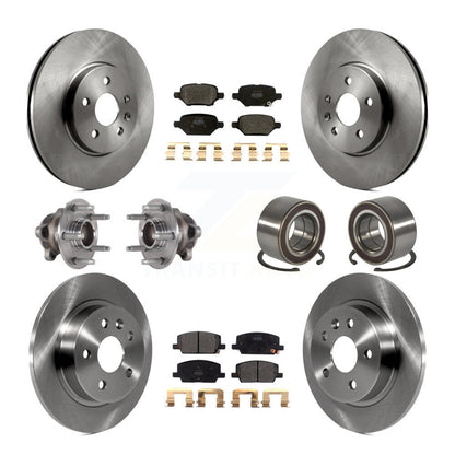 Hub Bearing Brake Rotor Pad Front Rear Kit (10Pc) For Buick Encore Chevrolet FWD