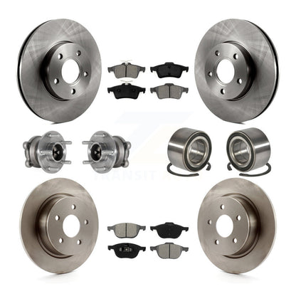 Wheel Hub Bearing Disc Brake Rotor And Pads Front Rear Kit (10Pc) For Ford C-Max