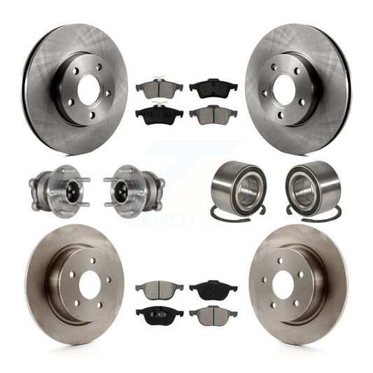 Wheel Hub Bearing Disc Brake Rotor And Pads Front Rear Kit (10Pc) For Ford C-Max