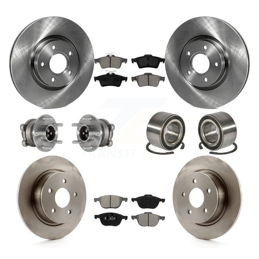 Hub Bearing Disc Brake Rotor And Pad Front Rear Kit (10Pc) For Ford Escape C-Max