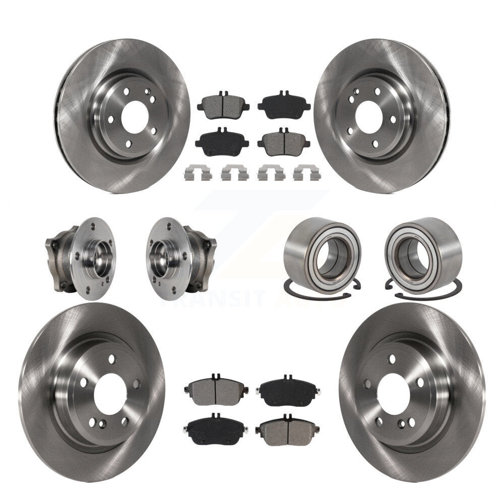 Hub Bearing Brake Rotor & Pad Front Rear Kit (10Pc) For Mercedes-Benz GLA250 AWD