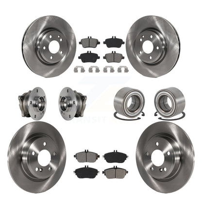 Hub Bearing Brake Rotor & Pad Front Rear Kit (10Pc) For Mercedes-Benz GLA250 AWD