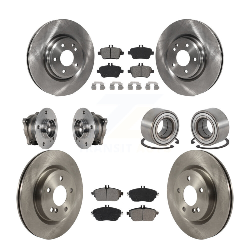 Hub Bearing Brake Rotor & Pad Front Rear Kit (10Pc) For Mercedes-Benz GLA250 AWD