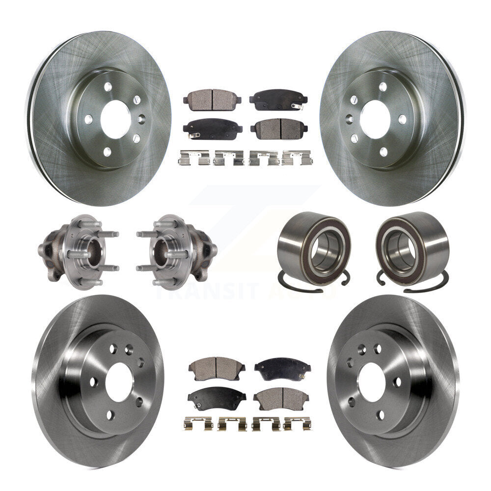 Hub Bearing Brake Rotor Pads Front Rear Kit (10Pc) For 2016-2017 Chevrolet Sonic