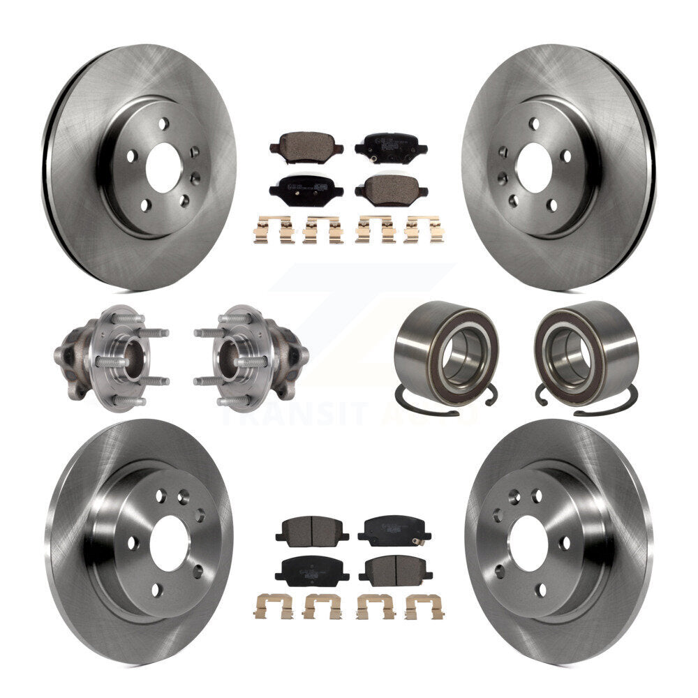 Hub Bearing Brake Rotor Pad Front Rear Kit (10Pc) For Buick Encore Chevrolet FWD