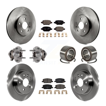 Hub Bearing Brake Rotor Pad Front Rear Kit (10Pc) For Buick Encore Chevrolet FWD