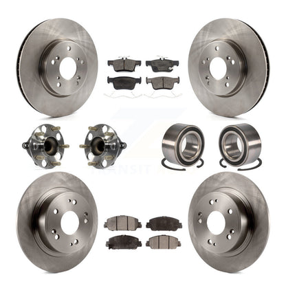 Hub Bearings Disc Brake Rotors And Pads Front Rear Kit (10Pc) For Honda Accord