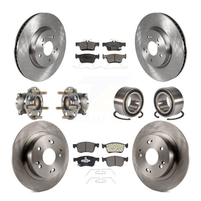 Hub Bearings Disc Brake Rotors And Pads Front Rear Kit (10Pc) For Honda Accord