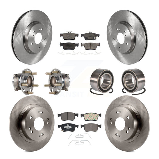 Hub Bearings Disc Brake Rotors And Pads Front Rear Kit (10Pc) For Honda Accord